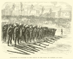 Évolutions des soldats dans le cirque de la Plaza du Cabildo à Cuzco - Edouard Riou